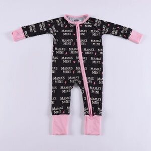 Mama's Mini Black and Pink Kids bamboo pajamas